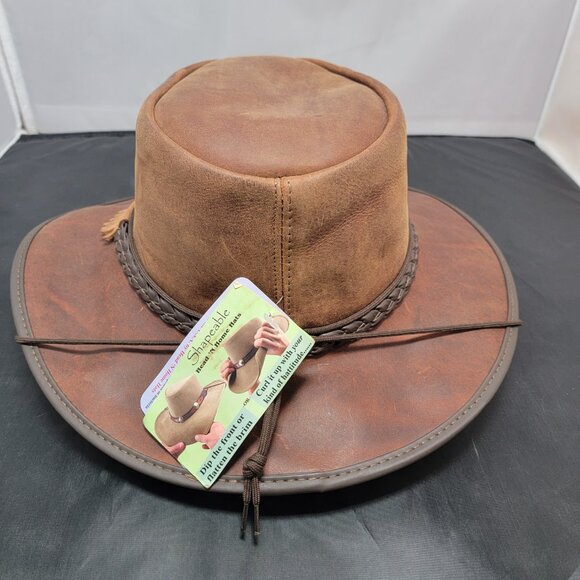 Bravo Outback Leather Hat American Hat Makers | Chestnut Color | XX-LARGE NWT - Picture 4 of 8